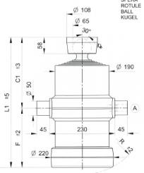 Kippzylinder 6-Stufig, Hub 1810 mm 