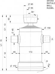 Kippzylinder 5 Stufig   Hub 980 mm 