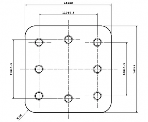 Anschweissplatte 110x100, 162x162x30 