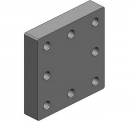 Anschweissplatte Bohrbild 145 x145 x8 M20 