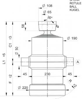 Kippzylinder 6-Stufig, Hub 1810 mm 