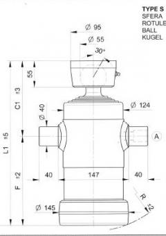 Kippzylinder 4 Stufig, Hub 1500 mm 