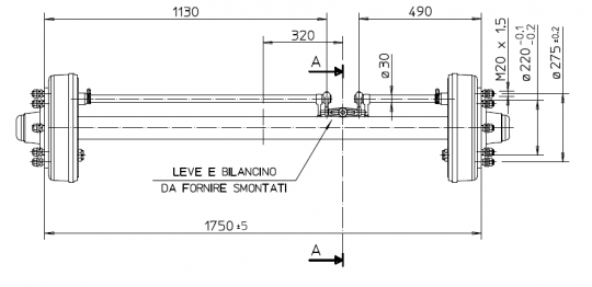 FAD F80 Bremsachse 400x80  8 Loch 