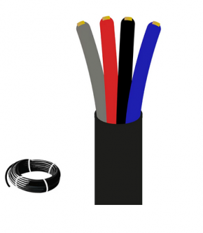 Anhänger Kabel rund schwarz, 4x1mm 