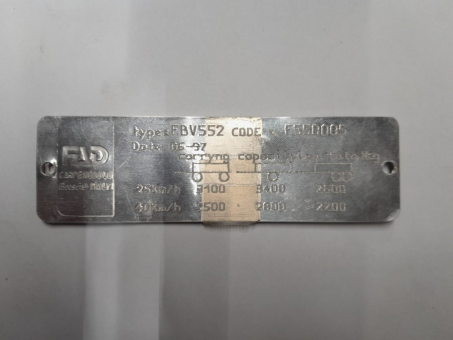 Achsschild FAD Code F550005 