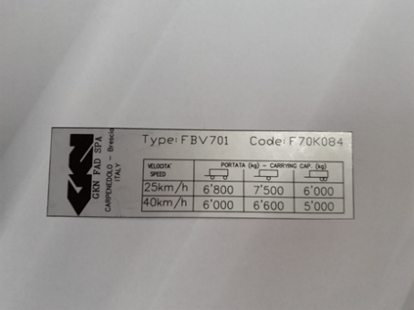 Achsschild zu FAD Typ VAV 114C1 